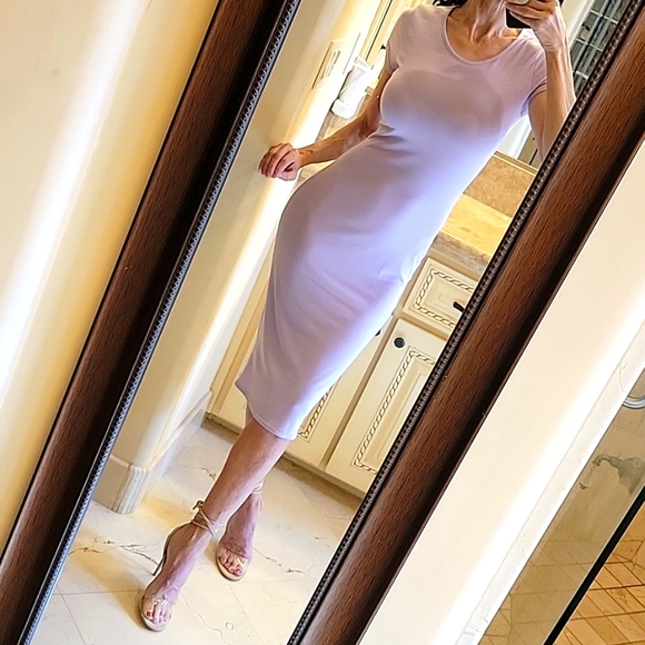 Boohoo Super Soft T-Shirt Midi Dress in Lilac, Sz 6 - Picture 8 of 16